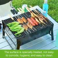 simple barbecue grill foldable portable wrought iron outdoor grill for family and friends gathering m9i0