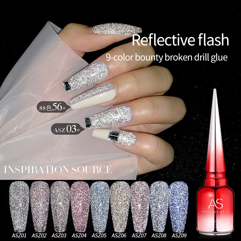 

15ml Reflective Glitter Gel Nail Polish Exploding Diamond Sparkling Sequins Soak Off UV LED Varnish Nail Art Decoration лак для