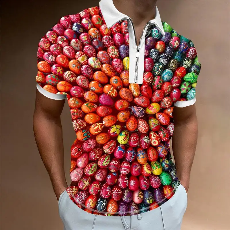 

New Summer Breathable 3d digital printing Golf Sports Quick-drying Business Short Sleeve Polo Shirt Men And Women Tennis Clothes