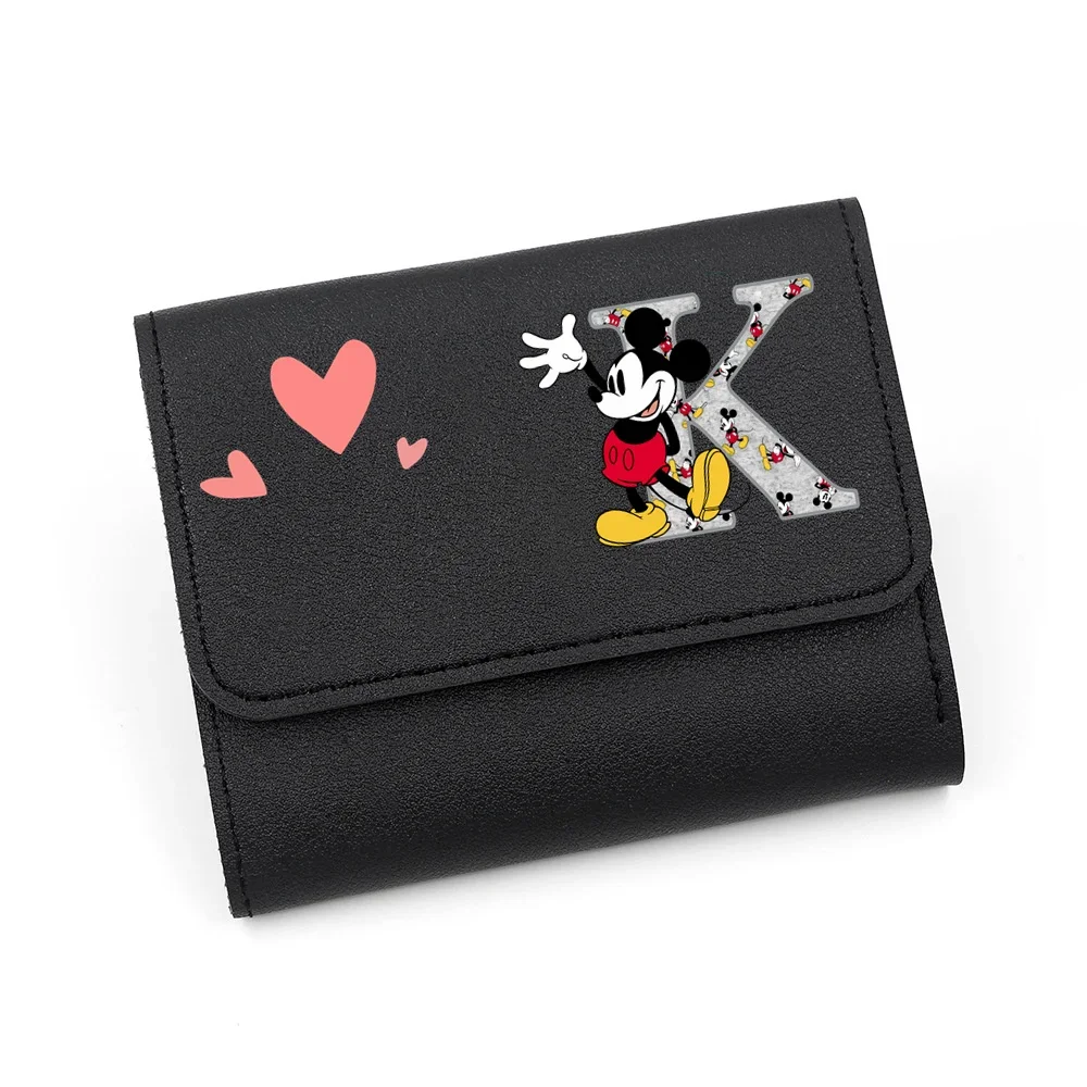 Женский кошелек на застежке с 26 буквами и Микки-Маусом