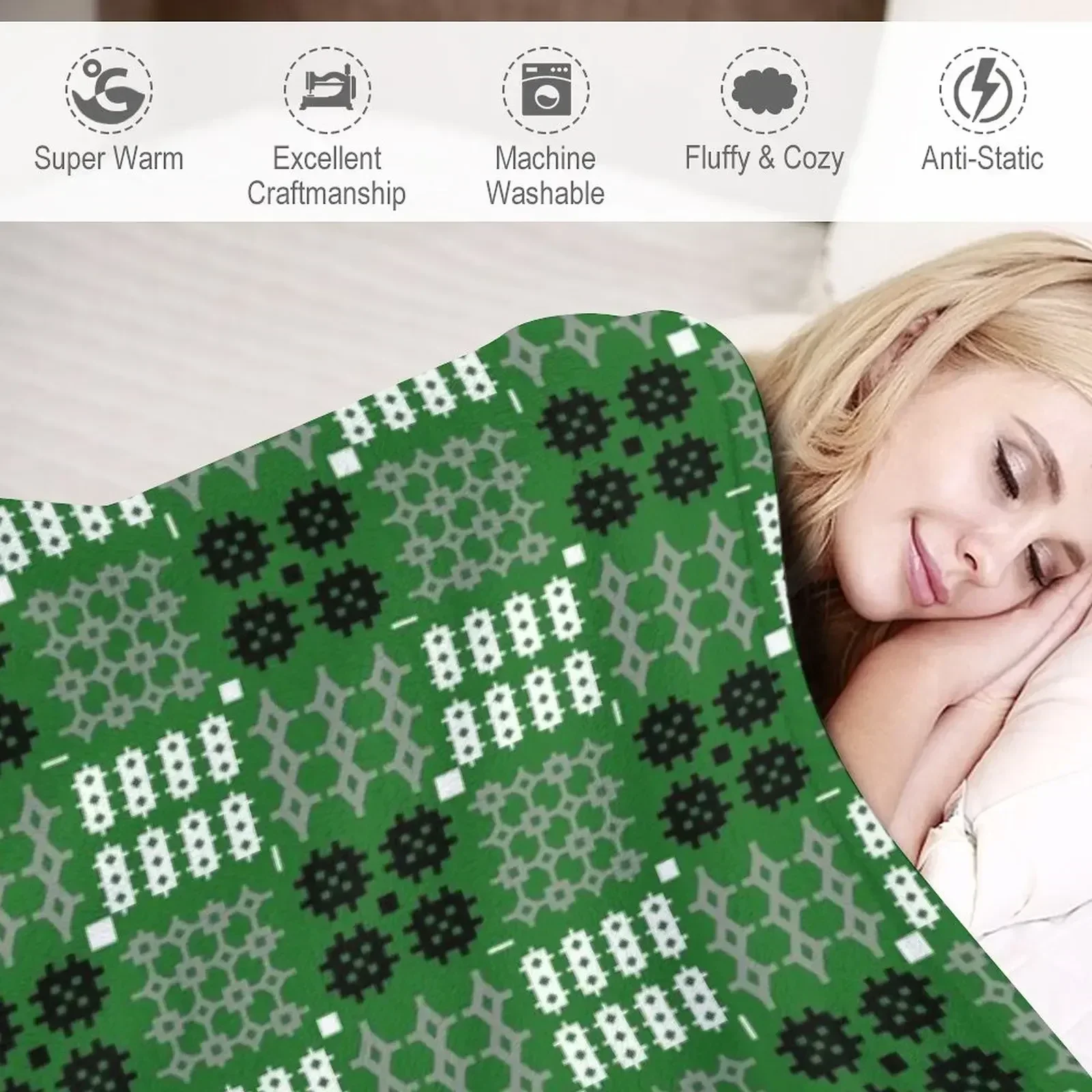 Гобелен с валлийским узором Carthencatori Cym markii (зеленый) Декоративное одеяло идеи