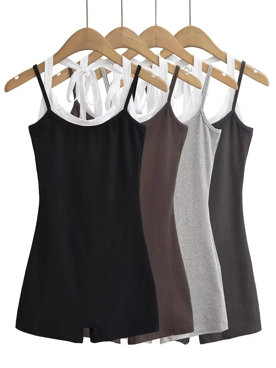 Новые летние тонкие боди с U-образным вырезом контрастного цвета для пикантных