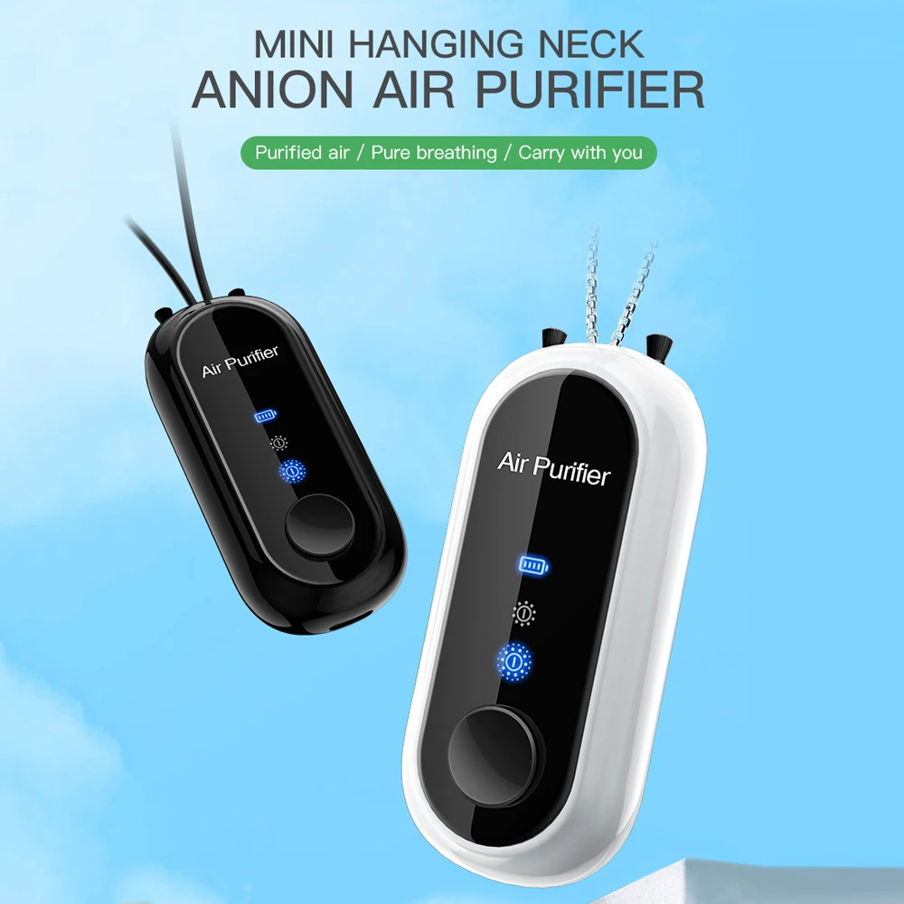 Mini Portable Hanging Neck Anion Air Purifier Fast Air Purification High/Low Gear Adjustment Built-in Battery 700mAh