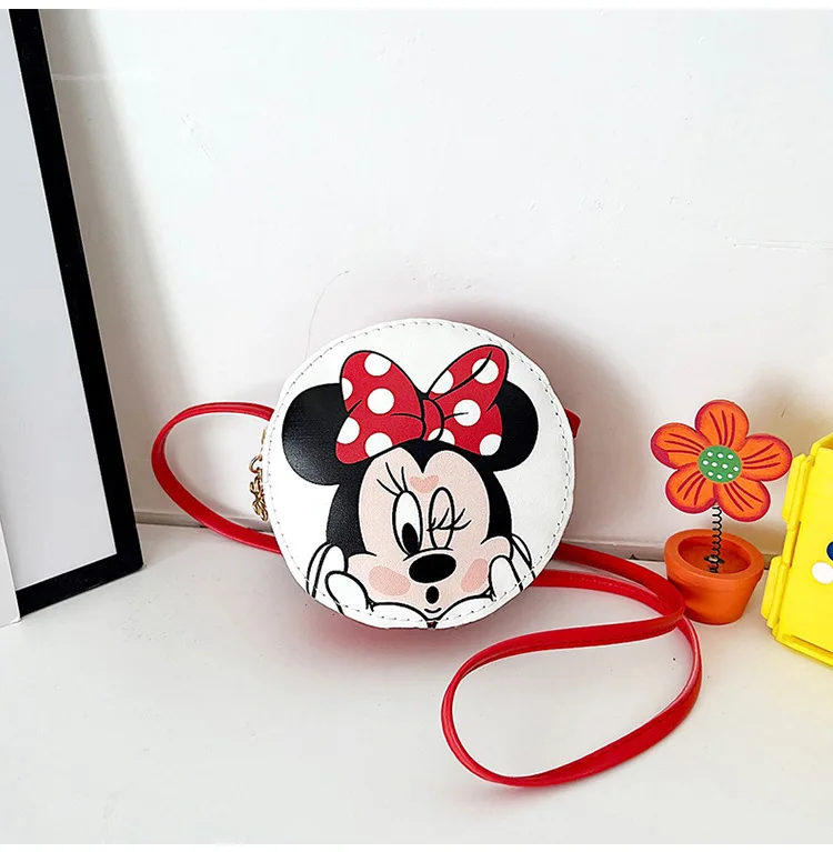 Модные детские мини-сумочки с Минни маленькие сумки через плечо из искусственной
