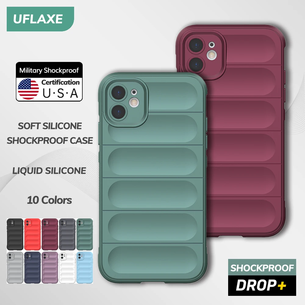 UFLAXE Original Soft Silicone Case for Apple iPhone iPhone 11 / 11 Pro / 11 Pro Max Shockproof anti-slip Back Cover Casing