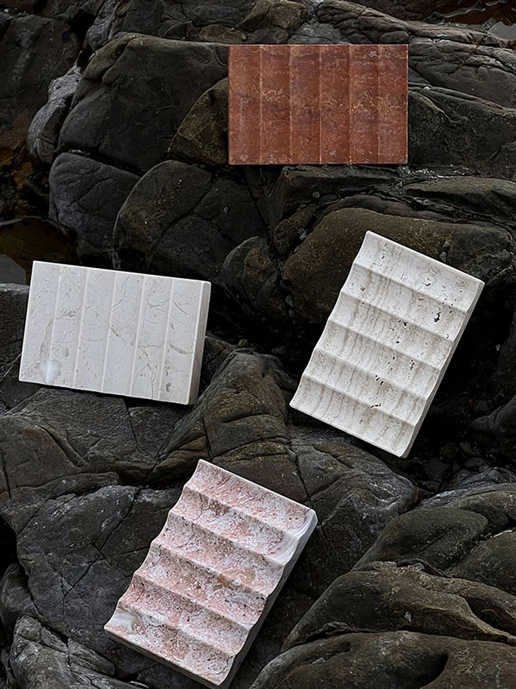 Wabi-Sabi-Creative Лоток для хранения мыла ванной комнаты Мраморный дренажный лоток