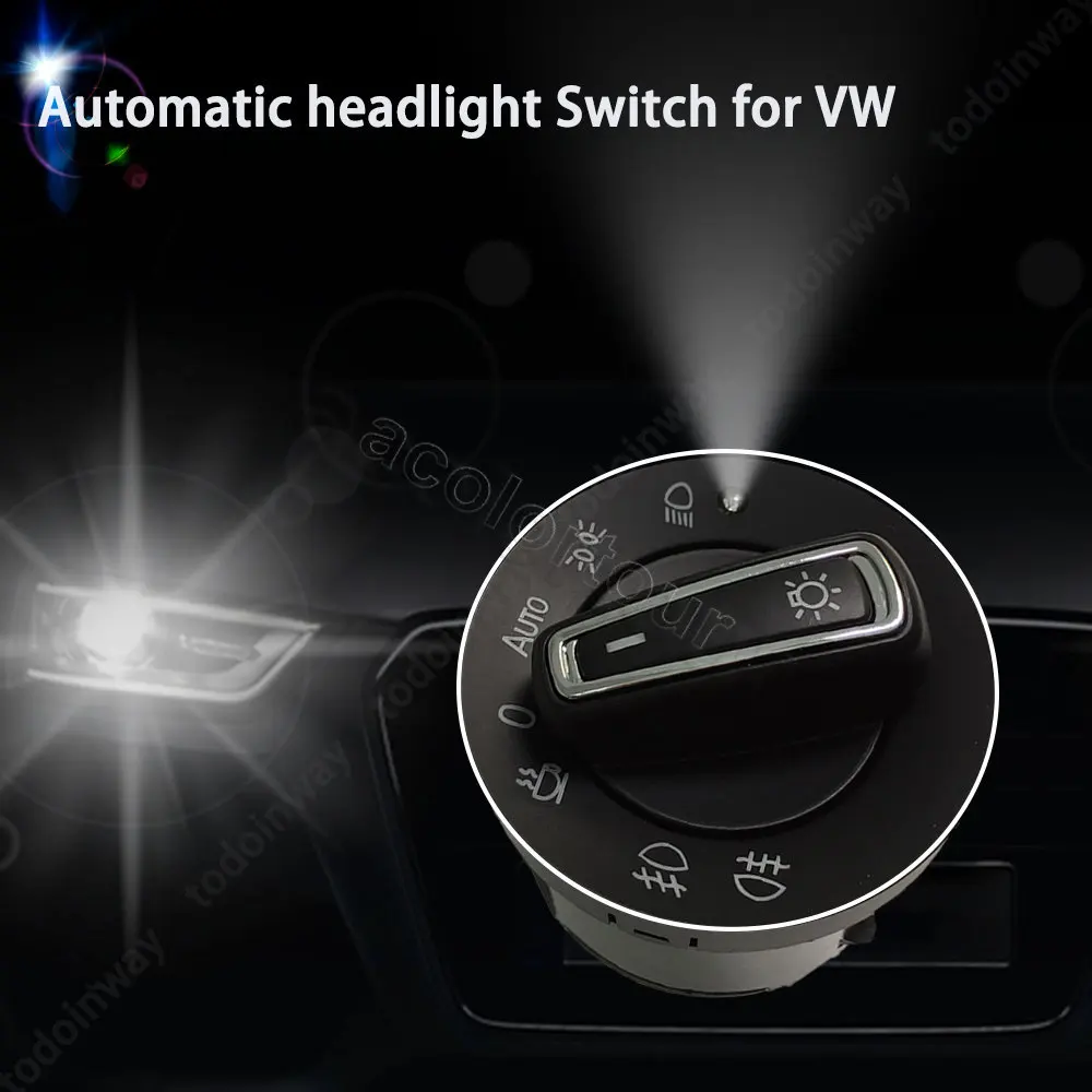 Sensor de luz cromado, módulo de lámpara antiniebla, interruptor de faro automático para Volkswagen Jetta MK6 Passat B7 Tiguan MK1 MK2 Golf 7 Mk7 tuning