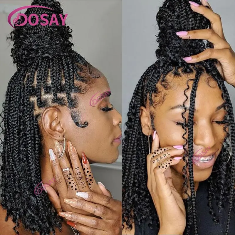 Синтетические короткие богемные плетеные парики 12 дюймов полный кружевной