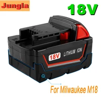 100 original 18v 12800mah li ion tool battery for milwaukee m18 48 11 1815 48 11 1850 2646 20 2642 21ct repalcement m18 battery