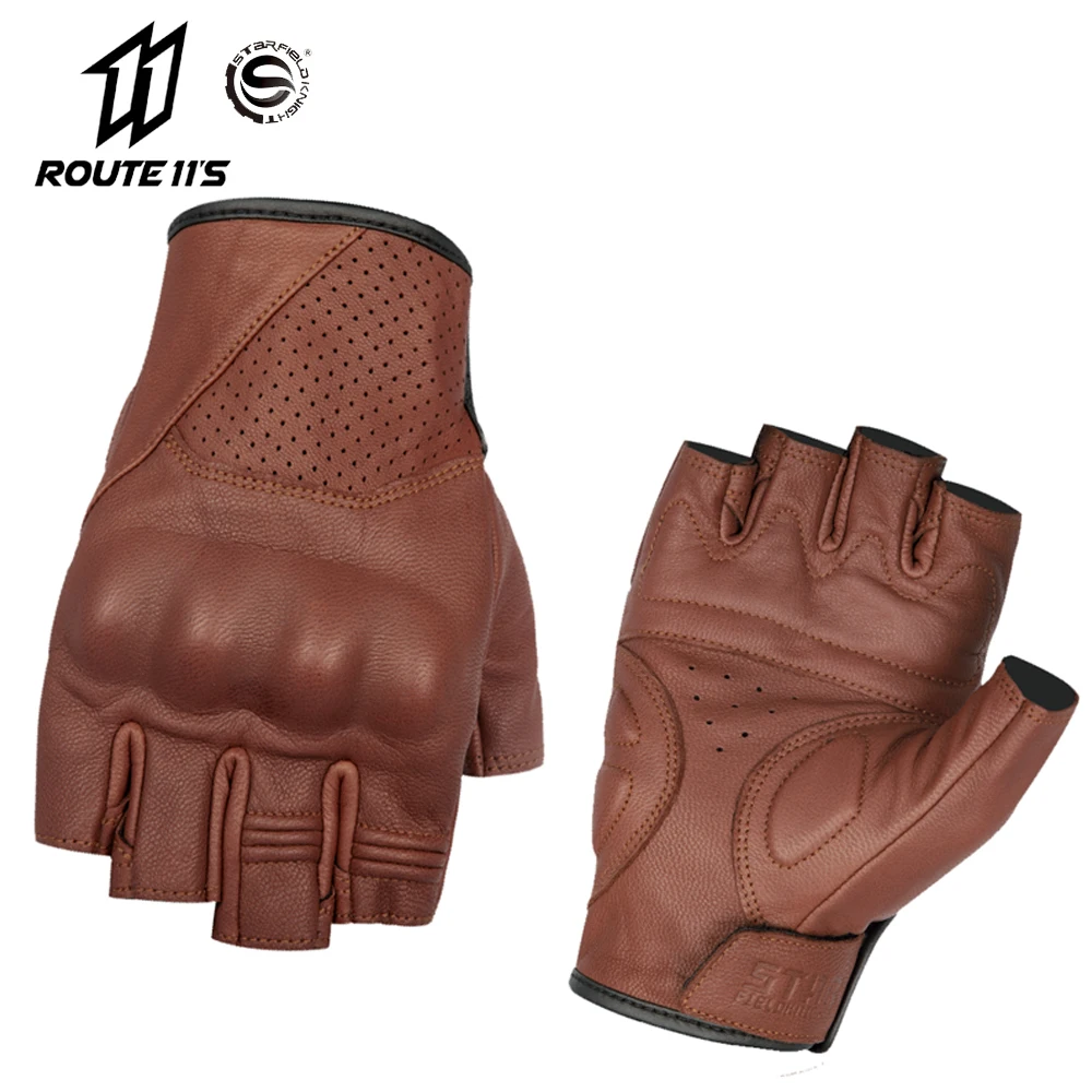 

Мотоциклетные Перчатки SFK из овечьей кожи, защитные гоночные Митенки на полпальца для мотокросса, для мужчин и женщин