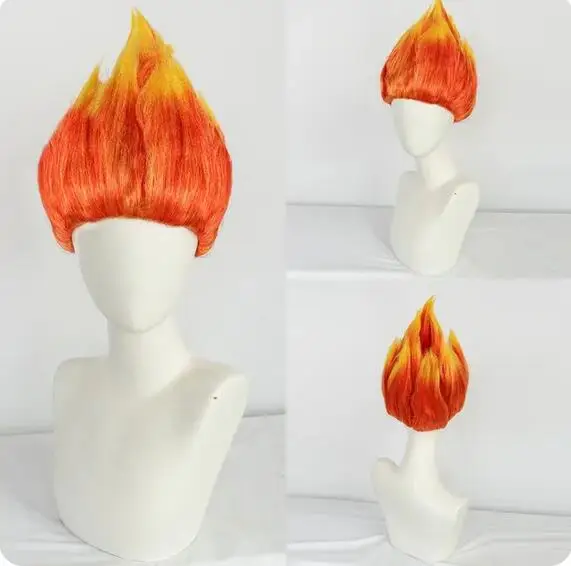 Парик Синтетический для костюма Пламя Стильный двухцветный с рисунком зловещего