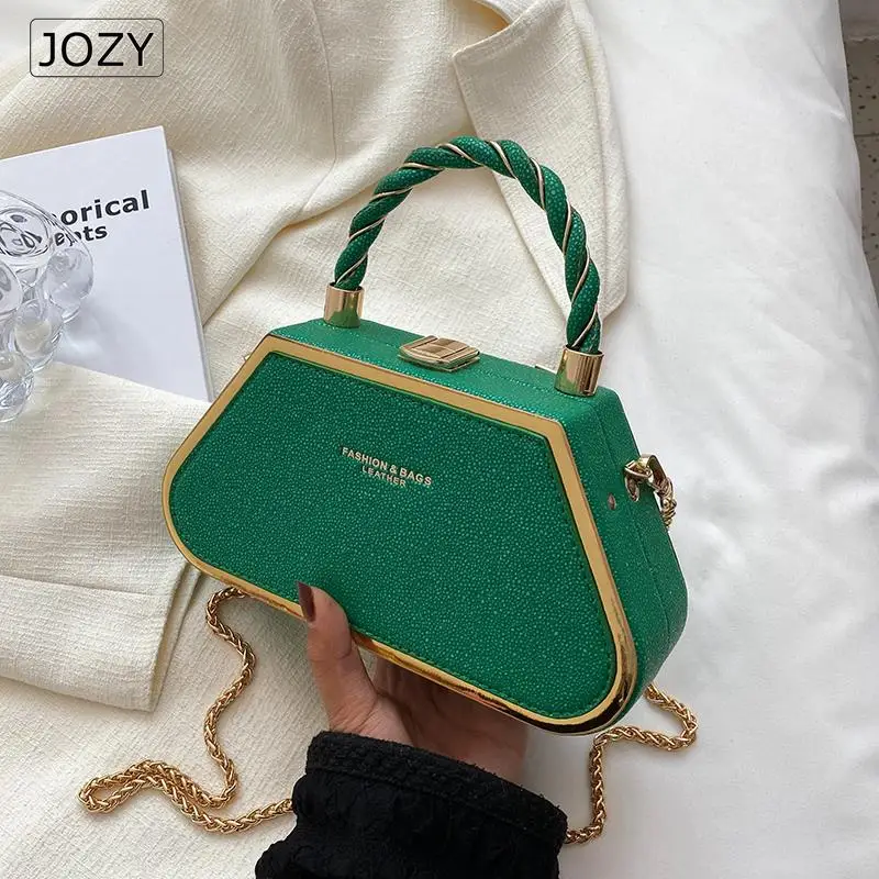 

Hard Box Shape PU Leather Crossbody Bag with Short Rope Handle for Women 2022 Shoulder Handbags and Purses Lady Travel Cute Tote