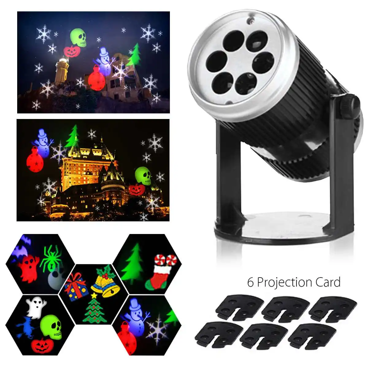 

Halloween Decoration Lights Chrismatas Festival Skull Snow Sparkling LED Landscape Laser Projector Lamp Home Garden Lawn Decor