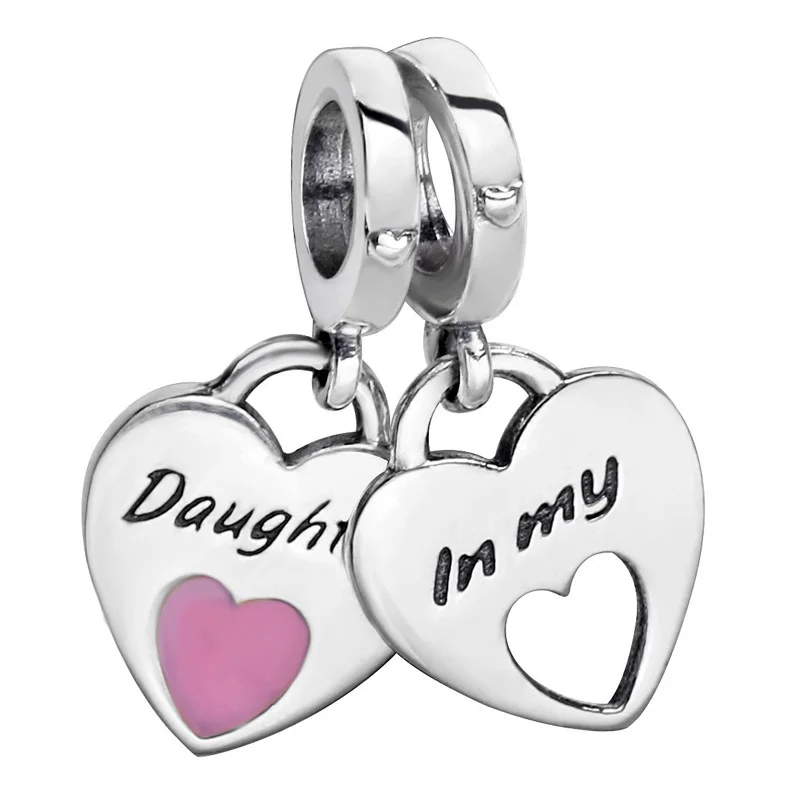 Best Friends Mother&Daughter Son Heart Travel Together Pendant 925 Sterling Silver Charm For Original Pandora Bracelets Jewelry images - 6