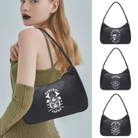 2022 new handle bag women retro handbag skull print shoulder totes underarm top handle bag female small subaxillary bags clutch