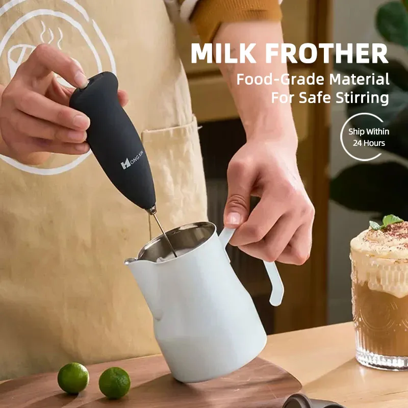 

Milk Frother Handheld Mixer Foamer Coffee Maker Egg Beater Chocolate/Cappuccino Stirrer Mini Portable Blender Kitchen Whisk Tool