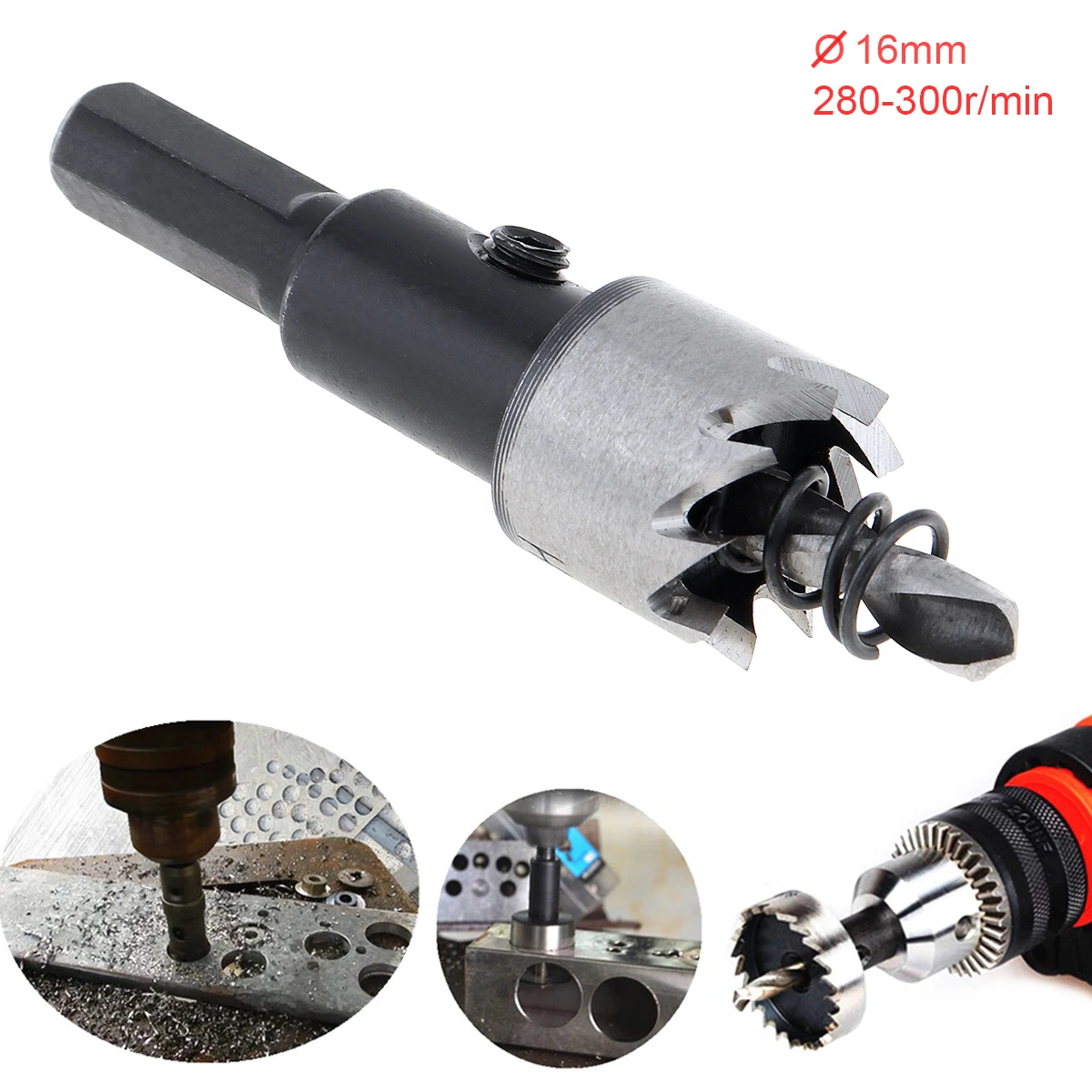 

16mm HSS Hole Saw Cutter Drill Bits Cutter Drilling Kit Hand Tool for Wood Stainless Steel Metal Alloy Cutting
