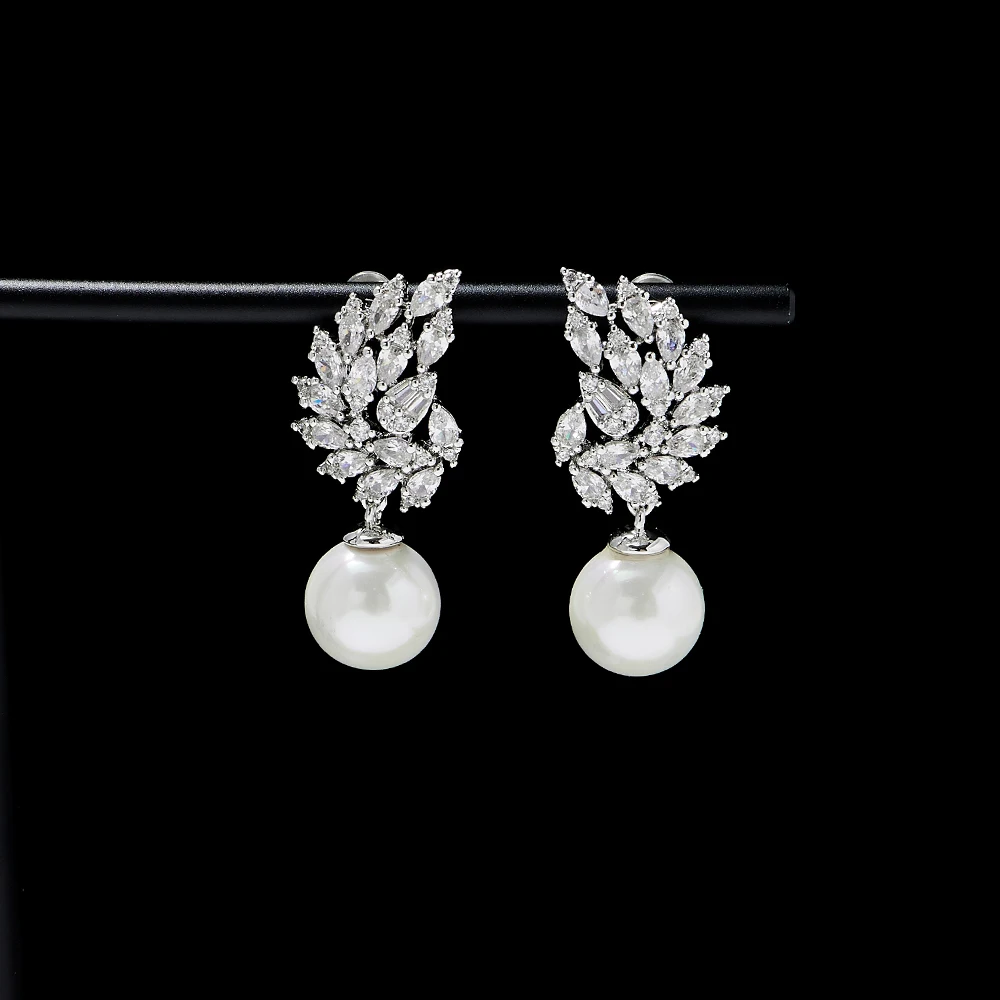 

Висячие серьги TIRIM с жемчужными крыльями, Роскошные блестящие украшения для невесты, выпускного вечера, оригинальный дизайн