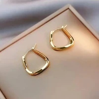 korea punk geometric hoop earrings for women simple u shape design fashion wedding earring female jewelry girl gift brincos