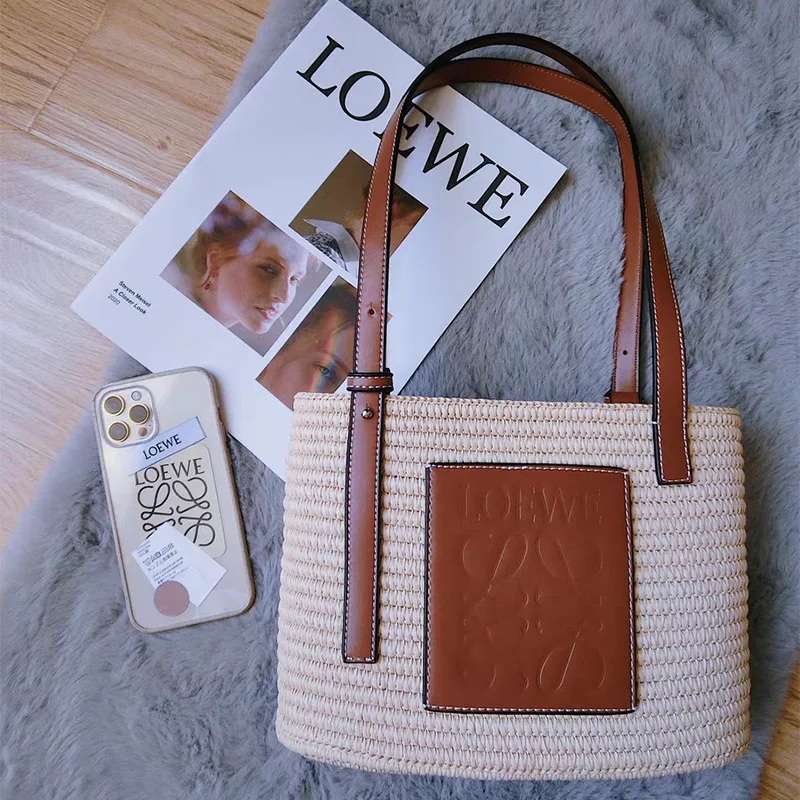 Fashion diy hand-made by Laurence family straw bag hand the bill of lading shoulder cotton straw tote bags simulation skin