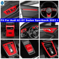 red interior refit kit door bowl glass lift button air ac gear control panel cover trim for audi a3 8y sedan sportback 2021 2022