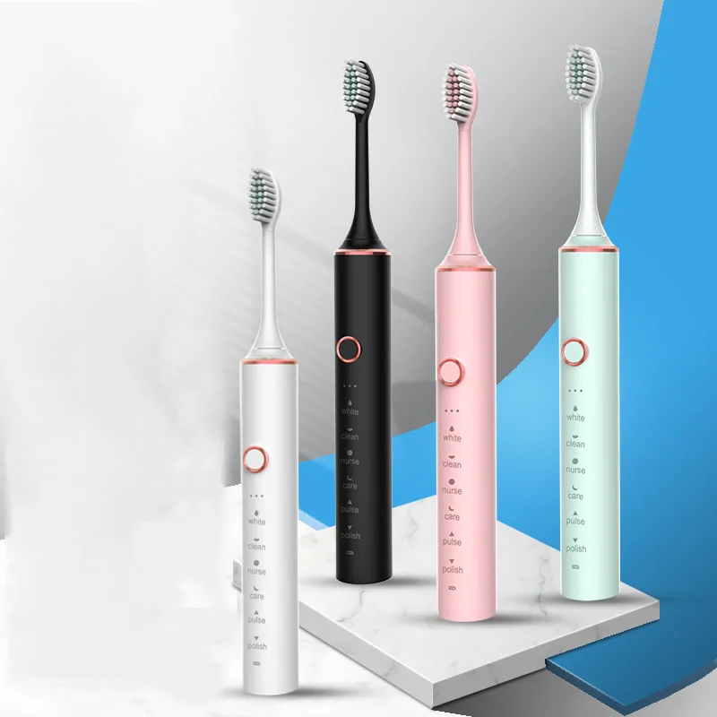 New 2022 N100 Sonic Electric Toothbrush Adult Timer Brush 6 Mode USB Charger Rechargeable Tooth Brushes Replacement Heads Set