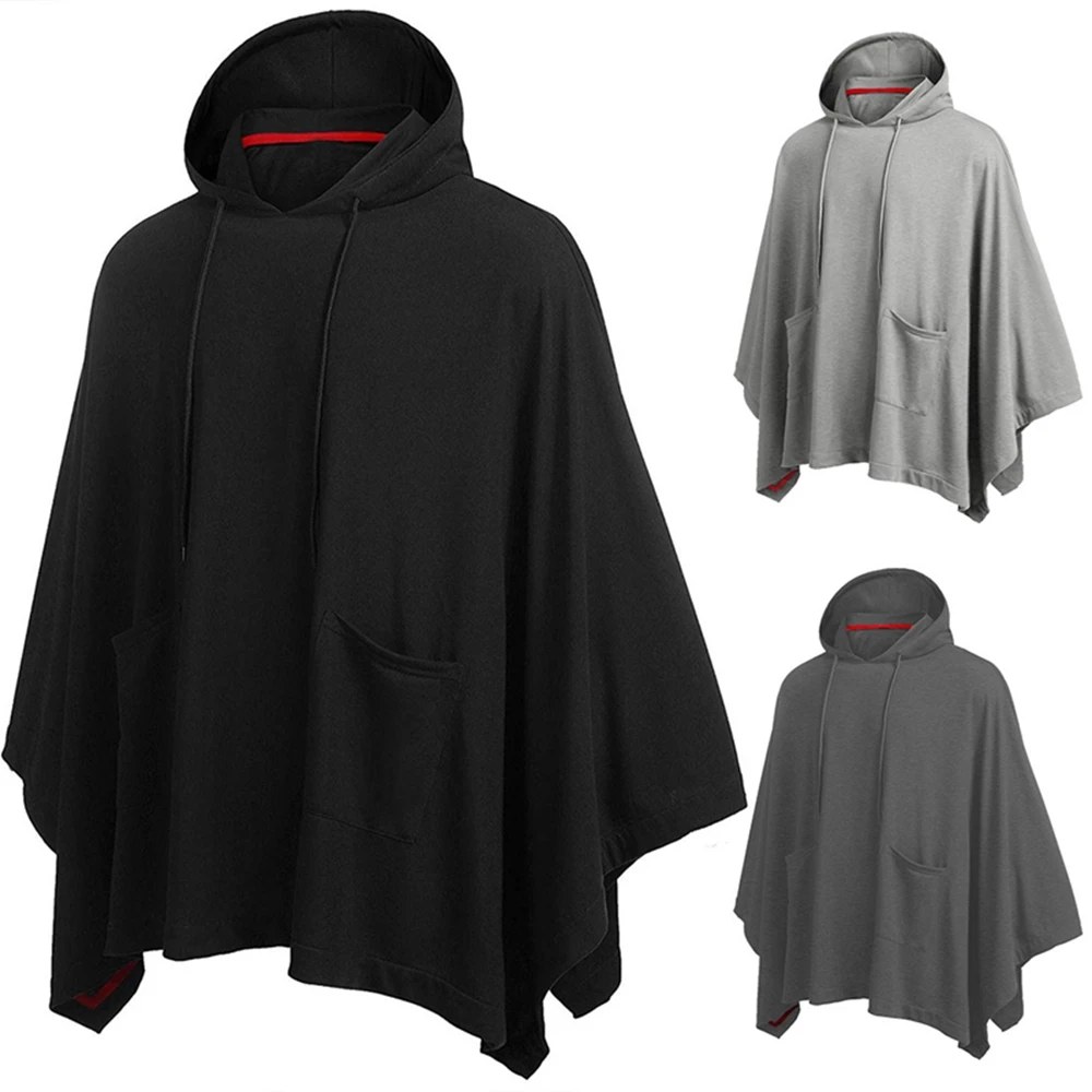 

Long Coat Men 2021 New Spring and Autumn Fashion Casual Men's Solid Hood Cloak Loose Hip Hop High Quality Mens Hoodies