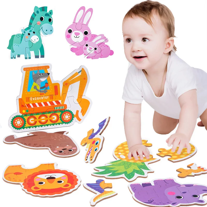 

Детские деревянные 3D пазлы, игрушки для малышей, Обучающие Мультяшные головоломки, автомобили, фрукты, животные, динозавры, игрушки для дете...
