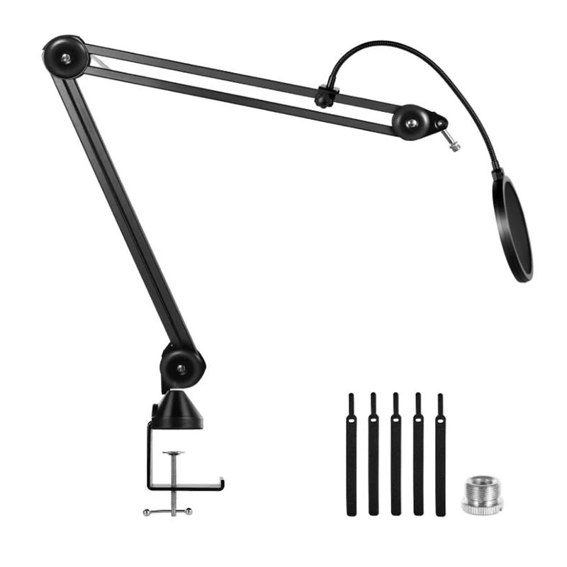 

HTHL-Rotation Installation Studio Microphone Arm With Suspension Scissors Bracket,For Blue Snowball & Blue Nano,Etc
