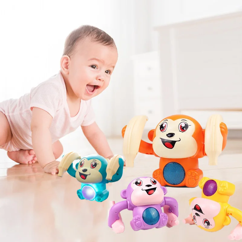 

Electric Baby Toys Tumbling Rolling Monkey Light Music Puzzle Voice Control Cartoon Kids Toys Early Educational Toys Infant Gift