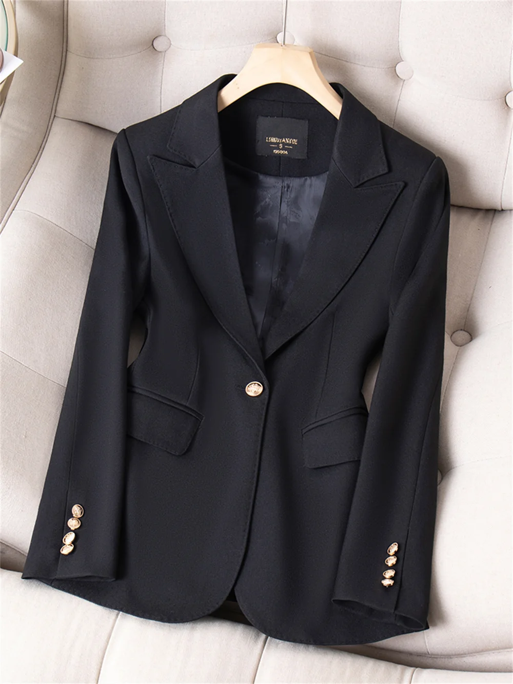 Women Blazer Jacket 2023 New in Red Coffee Khaki Black Long Sleeve Female Clothing Office Lady Business Work Wear Formal Jacket