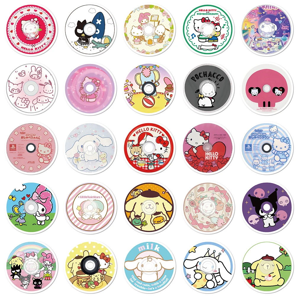 Наклейки Sanrio CD с записью в эстетике наклейки для ноутбука телефона милые