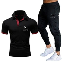 2022 new hazzys print brand polo shirt suit thin pants high quality mens lapel tee large size s 3xl package mail