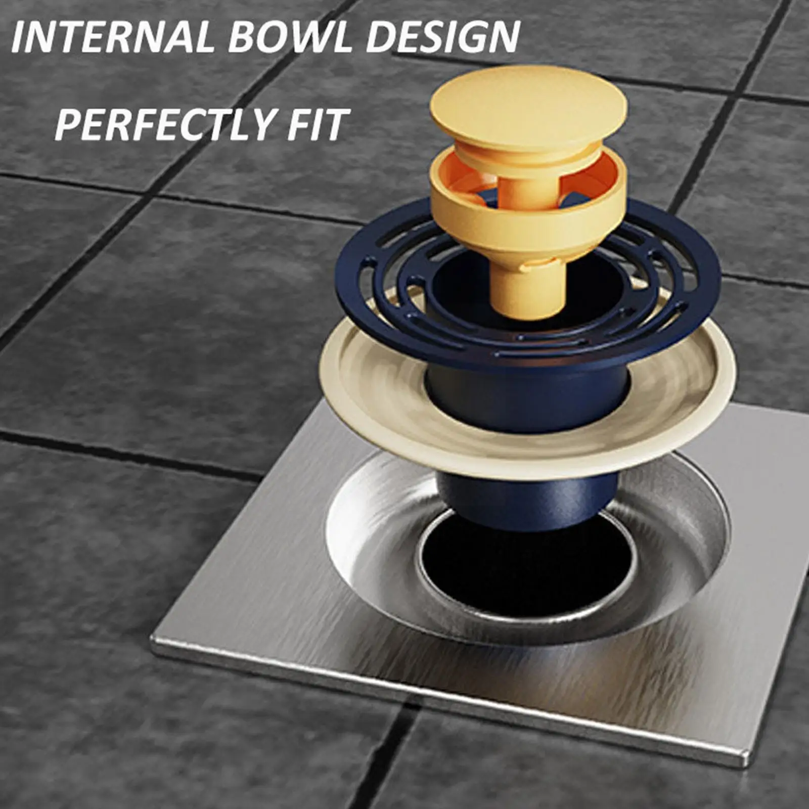 

Press Bounce Floor Drain Hair Catcher Smell Blocker Deodorant Foot Drain Step Shower Drain Anti-odor Insect-proof Up Cover T6h4