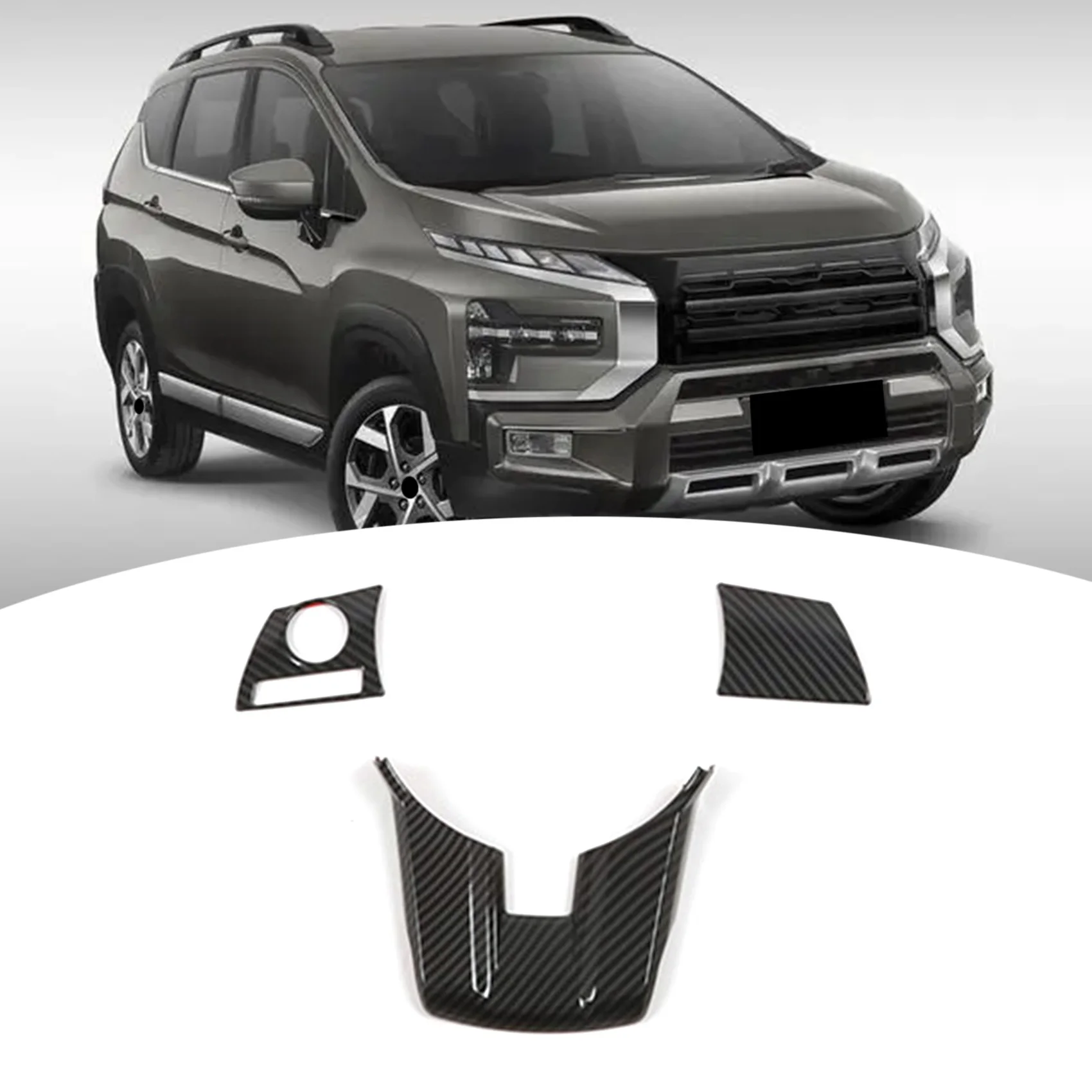 Автомобильная накладка на руль из углеродного волокна ABS для Mitsubishi Xpander 2022 2023
