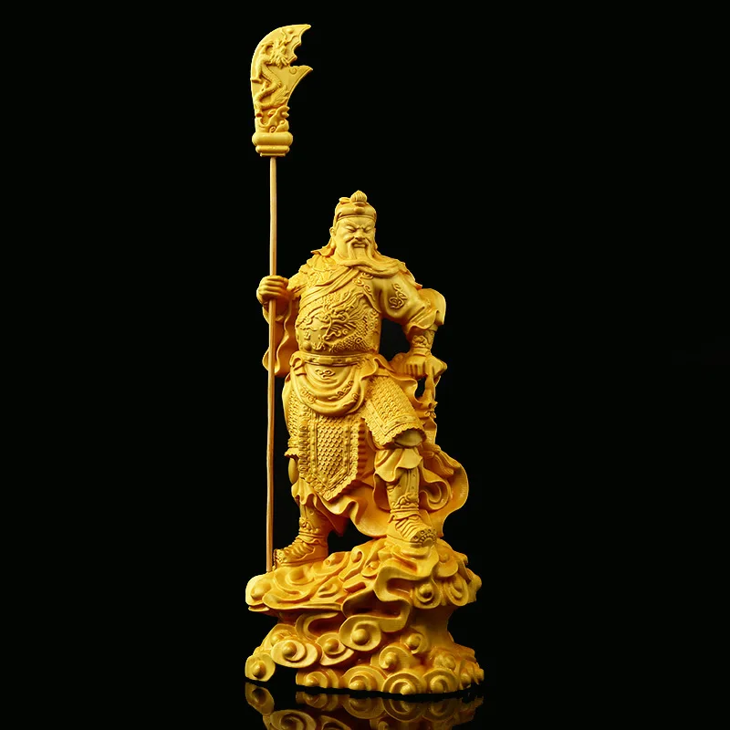

Exquisitely Carved Solid Wood Statue of Guan Gon High-end Ares Buddha Statue Modern Art Sculpture Home Decoration Statue
