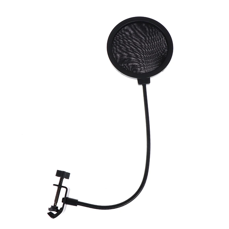

Durable Double Layer Windscreen Studio Microphone Flexible Wind Screen Mask Mic Pop Filter Bilayer Shield for Speaking Recording