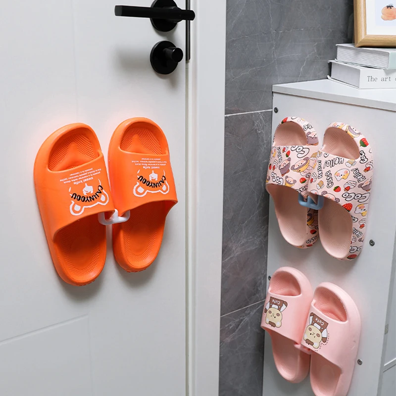 Самоклеящаяся полка для тапочек ванной комнаты простой крючок стеллаж туалета