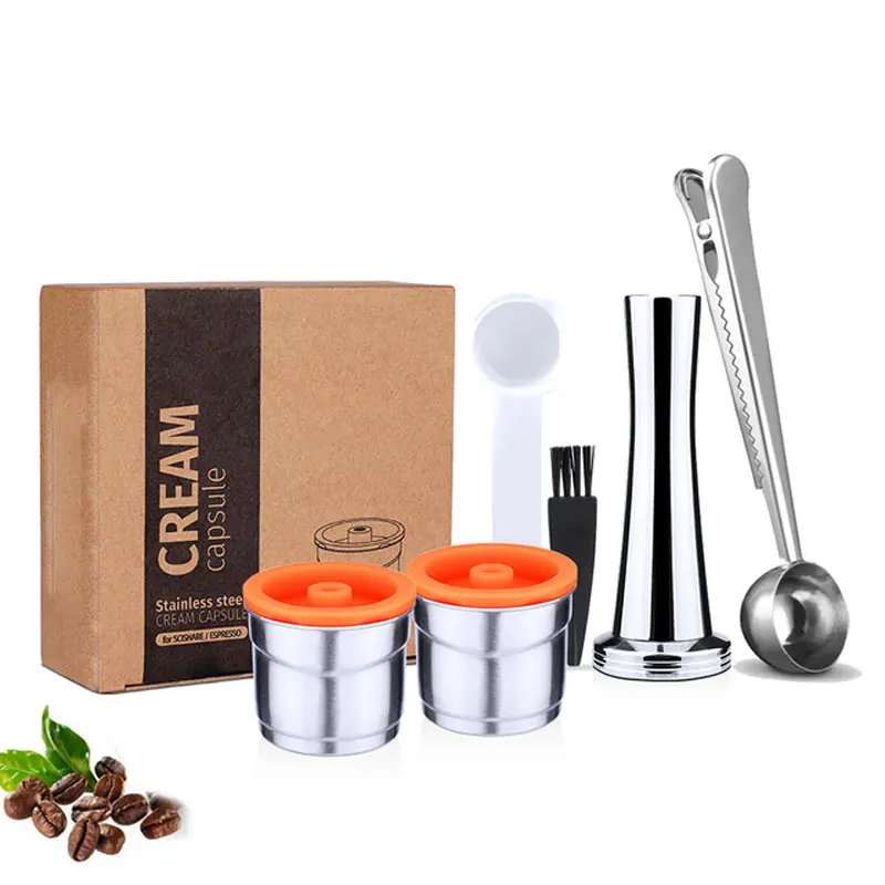 

Coffee Filter Reusable Cafe Capsule Cup Dripper Stainless Steel Refillable Coffee Grinder & Powder Capsule Cup Filter Cup