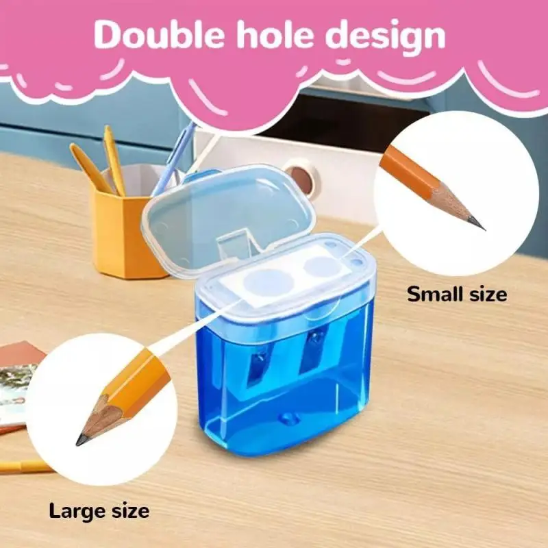 Точилки для олівців Маленькі ручні точилки із подвійним отвором і кришкою Масові