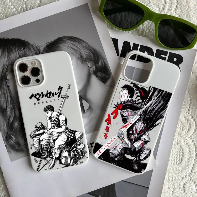 

Berserk Guts manga Phone Case Candy Color for iPhone 6 7 8 11 12 13 s mini pro X XS XR MAX Plus