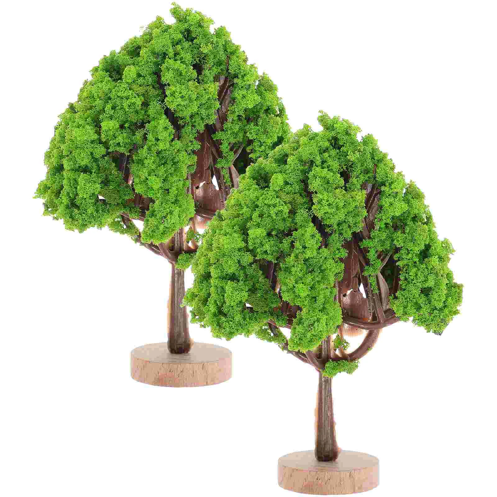 

2 Pcs Mini Decor Simulation Landscape Tree Miniature Trees Scenery Sand Table Model Street