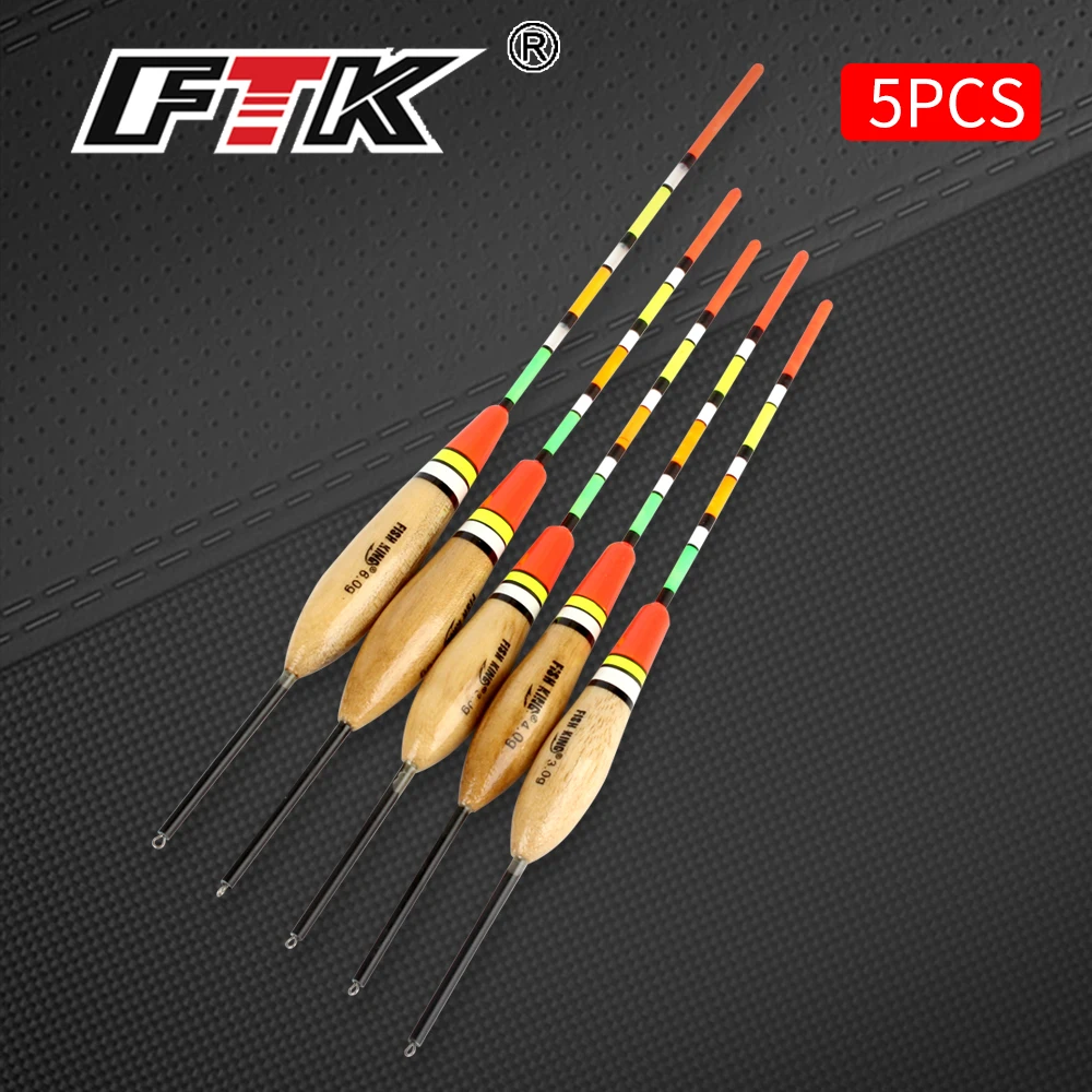 

FTK 5pcs/lot Fishing Float Size 3g/4g/5g/6g Barguzinsky Fir Floats Buoy Bobber Fishing Floats Multicolor Fishing Tackle