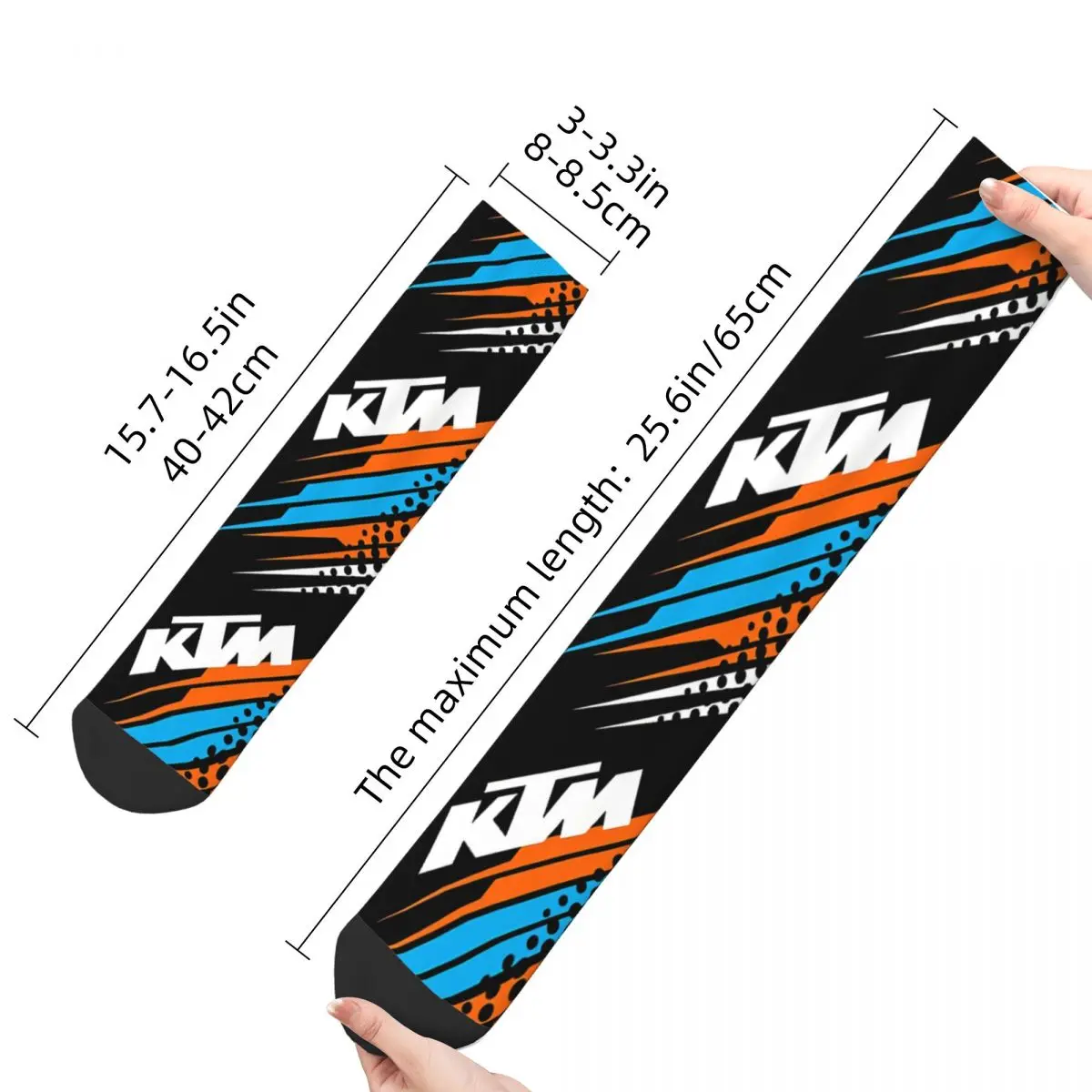 Happy Men's Socks KTM Storm Vintage Ready To Race Enduro Cross Motocross Bike Street Style Crew Crazy Sock Gift Pattern Print