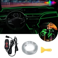universal 4m rgb led car interior neon wire strip atmosphere light kit seat ambient for tesla model 3 car accessories