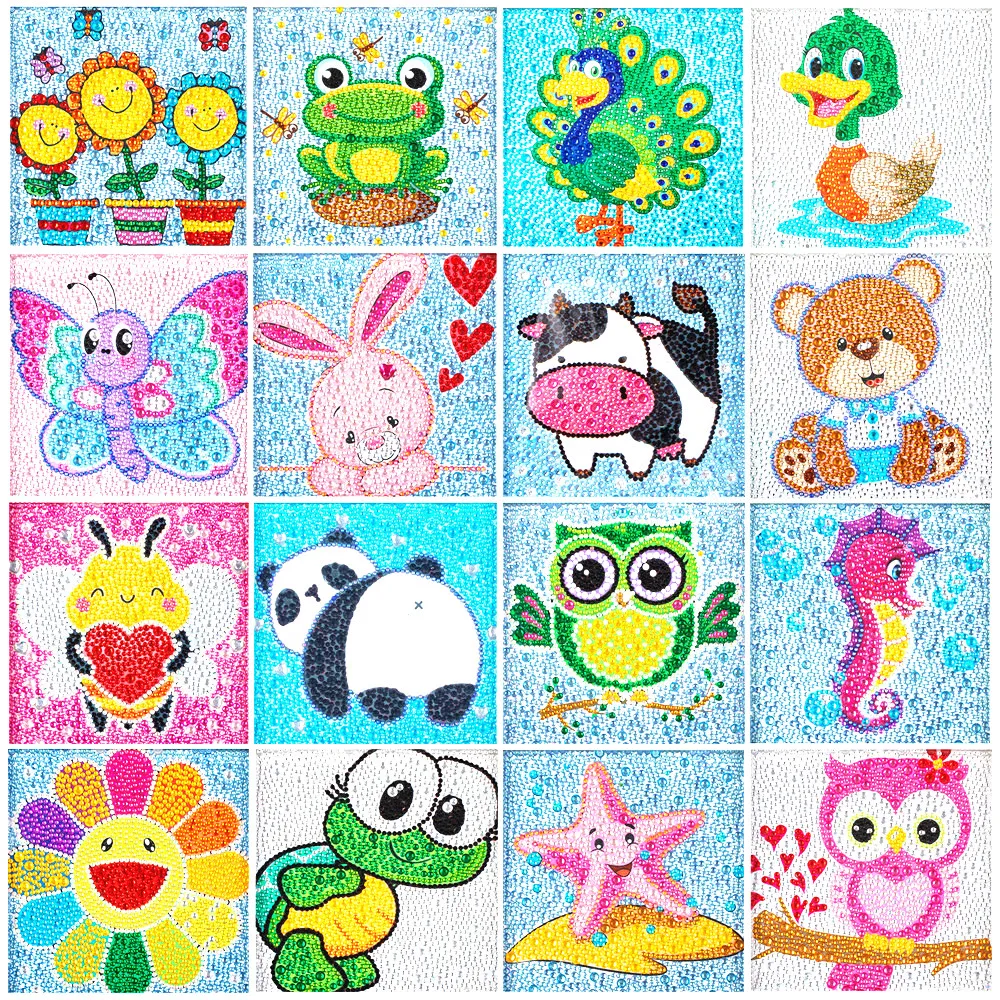 Детская алмазная живопись сделай сам мультяшное животное вышивка мозаика
