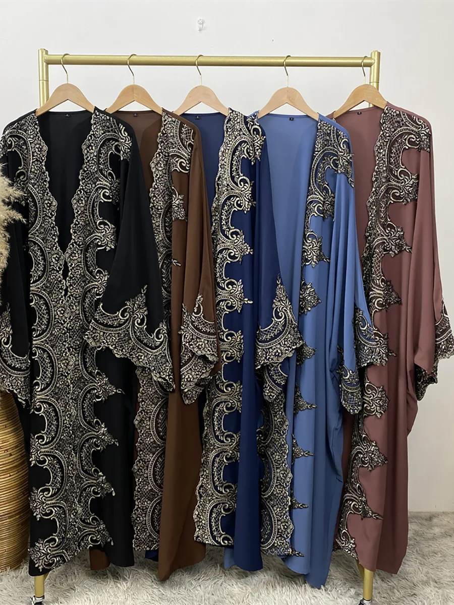 Одежда Рамадан мусульманский кафтан для женщин кимоно Турецкая мода абайя Дубай