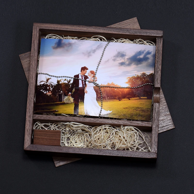

Wedding Box Pen Drive Wooden Crystal USB Flash Drives Real Capacity Memory Stick Free Custom Logo U Disk 64GB/32GB/16GB/8GB/4GB