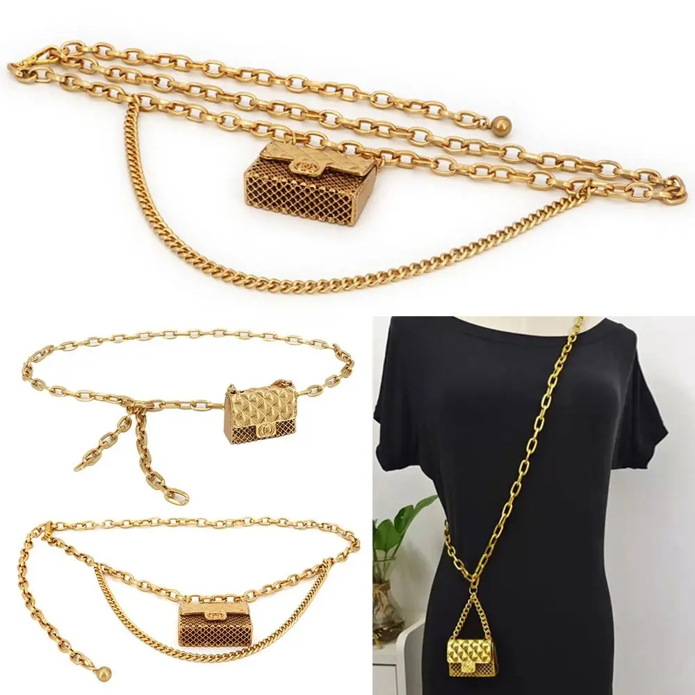 

Design Dress Jeans Trousers Slim Fit Party Tassel Waist Strap Trouser Dress Belts Metal Bag Waistband Gold Chain Belt