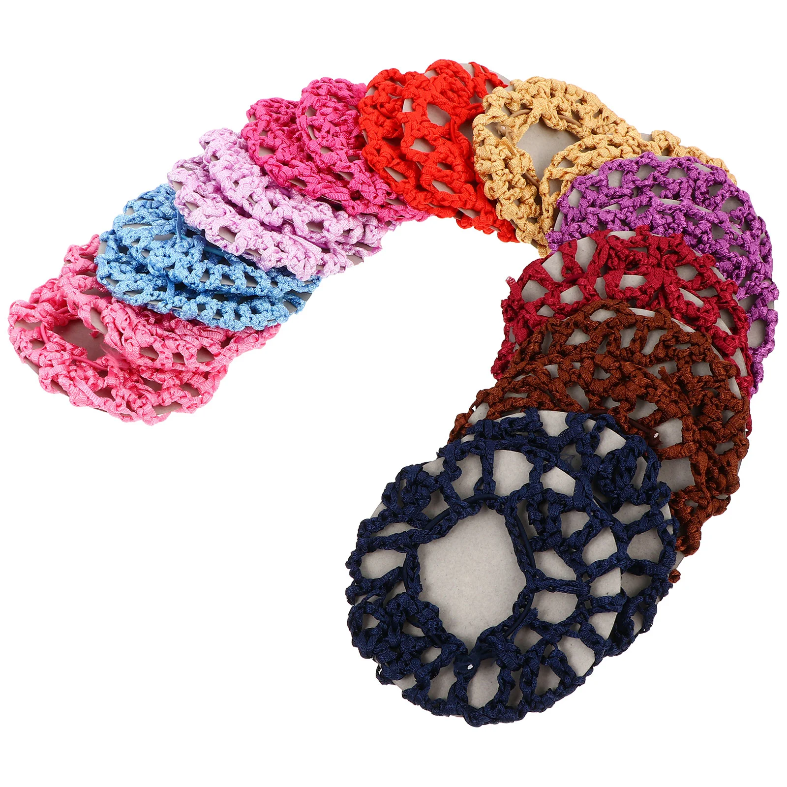 

Hair Bun Net Coverballet Nets Mesh Crochetsnood Buns Reusable Dancers Girls Knit Cap Dance Crocheted Hairnets Colorful Covers